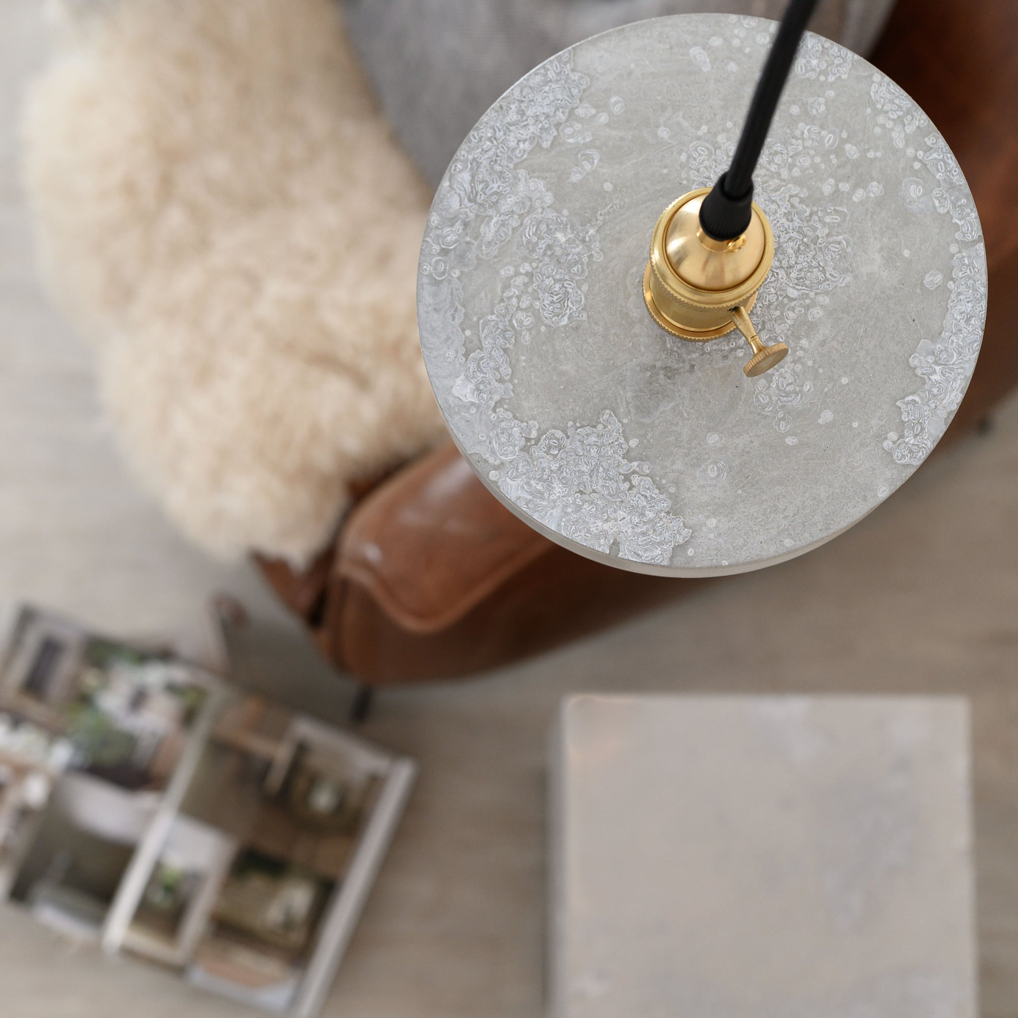 Grey Concrete Plug-in Pendant Light