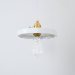 White Concrete Plug-in Pendant Light