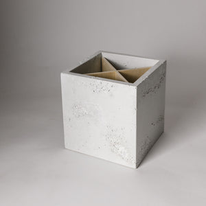 Concrete Utensil Cube - Textured White