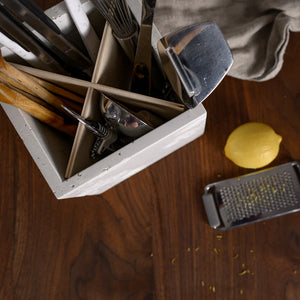 Concrete Utensil Cube - Textured White