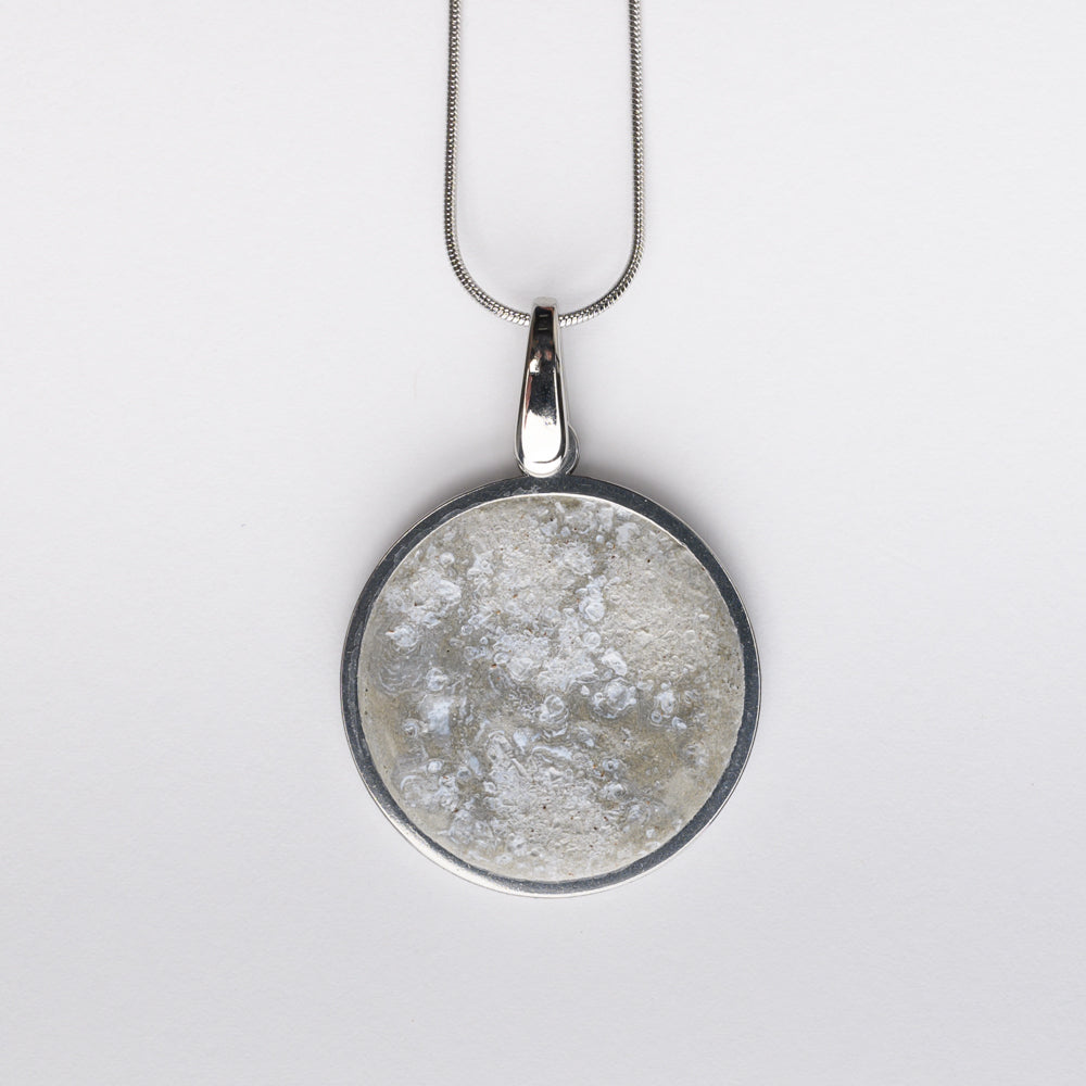 Circle Concrete-Scape Pendant Necklace